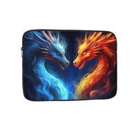 VQUVQV Custodia per computer portatile da 15 pollici, rosso e blu, drago di fuoco, sottile, leggera, borsa per il trasporto