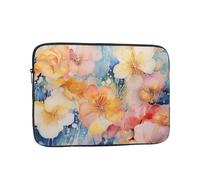 VQUVQV Custodia portatile per computer portatile da 15 pollici, arancione rosa papavero blu acquerello sottile leggera borsa per il trasporto borsa per il trasporto