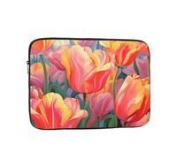VQUVQV Custodia portatile per computer portatile da 15 pollici, bella borsa per il trasporto con motivo floreale tulipano sottile e leggera