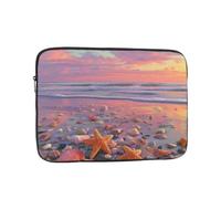 VQUVQV Custodia portatile per computer portatile da 15 pollici, con conchiglie al tramonto e stella marina, sottile e leggera, borsa per il trasporto