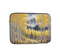 VQUVQV Custodia portatile per computer portatile da 15 pollici, una foresta di montagna con alberi gialli sottile e leggera borsa per il trasporto