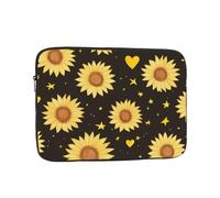 VQUVQV Custodia protettiva per computer portatile, fodera morbida, imbottita, con cerniera, borsa per il trasporto, con girasoli, stelle, cuore, sottile, leggera, borsa per laptop