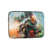 VQUVQV Custodia protettiva per computer portatile, fodera morbida, imbottita, con cerniera, borsa per il trasporto, con treno a vapore vintage, sottile, leggera, valigetta per laptop