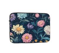 VQUVQV Custodia protettiva per computer portatile, fodera morbida, imbottita, con cerniera, borsa per il trasporto, con fiori di campo rosa, blu, viola, sottile, leggera, valigetta per laptop