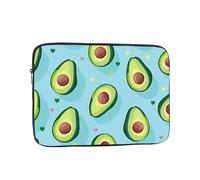 VQUVQV Custodia protettiva per laptop con stampa a cuore di avocado blu chiaro custodia protettiva morbida fodera imbottita con cerniera borsa per il trasporto, borsa sottile e leggera per laptop