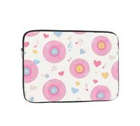 VQUVQV Custodia protettiva rosa chiaro con cuore per computer portatile, fodera morbida, imbottita, con cerniera, borsa per il trasporto, borsa sottile e leggera per laptop