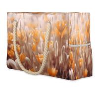 VQUVQV Grande borsa da spiaggia da donna, impermeabile, a prova di sabbia, con tasca con cerniera, per viaggi, shopping, piscina, Fiori d'arancio alla luce del sole, Large