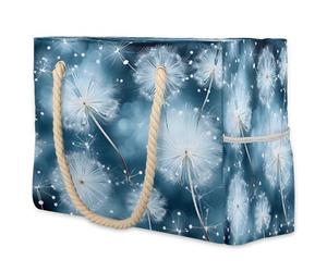 VQUVQV Grande borsa da spiaggia da donna, impermeabile, a prova di sabbia, con tasca con cerniera, per viaggi, shopping, piscina, Denti di leone che volano nel buio, Large