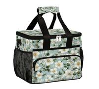 VQUVQV Grande borsa per il pranzo per donne e uomini, piccoli fiori bianchi, portatile, isolata, a prova di perdite, contenitore termico per il pranzo, per lavoro, picnic, viaggi