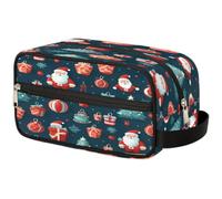 VQUVQV Trousse da viaggio per cosmetici, organizer per articoli da toeletta per donne e uomini, Albero di Babbo Natale, Stampato