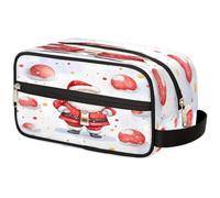 VQUVQV Trousse da viaggio per cosmetici, organizer per articoli da toeletta per donne e uomini, Babbo Natale carino, Stampato