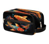 VQUVQV Trousse da viaggio per cosmetici, organizer per articoli da toeletta per donne e uomini, Due Pesci Oro Rosso, Stampato
