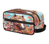 VQUVQV Trousse da viaggio per cosmetici, organizer per articoli da toeletta per donne e uomini, Fiaba Cavallo, Stampato