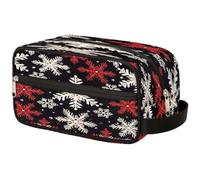 VQUVQV Trousse da viaggio per cosmetici, organizer per articoli da toeletta per donne e uomini, Inverno Natale fiocco di neve Patterm, Stampato