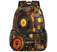 VQUVQV Zaino per donne e uomini, leggero, per la scuola, per computer portatile, casual, per università, lavoro, viaggi, Disco musicale Cd Vintage