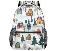 VQUVQV Zaino per donne e uomini, leggero, per la scuola, per computer portatile, casual, per università, lavoro, viaggi, Casa e Albero nella neve