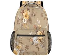 VQUVQV Zaino per donne e uomini, leggero, per la scuola, per computer portatile, casual, per università, lavoro, viaggi, Piccoli fiori d'oro