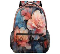 VQUVQV Zaino per donne e uomini, leggero, per la scuola, per computer portatile, casual, per università, lavoro, viaggi, Bellissimi Fiori Rossi nella Pittura A Olio