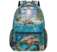 VQUVQV Zaino per donne e uomini, leggero, per la scuola, per computer portatile, casual, per università, lavoro, viaggi, Nuoto delle tartarughe oceaniche