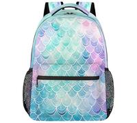 VQUVQV Zaino per donne e uomini, leggero, per la scuola, per computer portatile, casual, per università, lavoro, viaggi, Scala colorata della sirena dell'oceano
