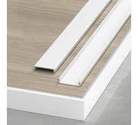 VQWQV 3pcs×100cm Alluminio Profilo di Soglia, U Metallo Striscia di Transizione per Pavimento, per Laminato da 1.4 A 3.6cm, Striscia di Giunzione Porta Extra Larga(Bianco,W1.56cm)