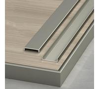 VQWQV 3pcs×100cm Alluminio Profilo di Soglia, U Metallo Striscia di Transizione per Pavimento, per Laminato da 1.4 A 3.6cm, Striscia di Giunzione Porta Extra Larga(Khaki,W1.56cm)