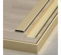 VQWQV 3pcs×100cm Alluminio Profilo di Soglia, U Metallo Striscia di Transizione per Pavimento, per Laminato da 1.4 A 3.6cm, Striscia di Giunzione Porta Extra Larga(Gold,W1.83cm)