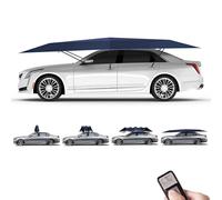VQWQV Ombrellone Automatico Blu per Auto, Copertura Leggera per Tetto Auto con Telecomando, Tendalino Esterno Impermeabile Prova di Sole 4,20m/4,80m/5,20m(4.80m/188.9in)