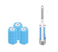 Vqxmhrpw Kit di Spazzole for WC, Set di Spazzole for WC A Parete con 24 Testine di Ricambio, Strumento di Pulizia Efficace for Il Bagno E La Casa(Blue-24Pcs)