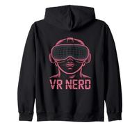 VR Nerd Futuristico Tech Design Felpa con Cappuccio