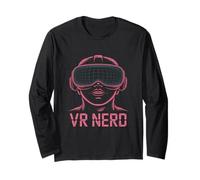VR Nerd Futuristico Tech Design Maglia a Manica