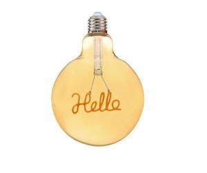 VR VETRINEINRETE Lampadina ambrata con led a filamento che crea la scritta hello 4 watt E27 lampada decorativa stile vintage