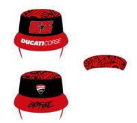 63 Cappello Da Pescatore Bagnaia - Ducati Dual Line, Bambino, Taglia Unica, Nero