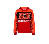 VR46 BAGNAIA-Ducati Dual Line,Fleece,Uomo,Red,XXL Shirt, Rosso, XX-Large Unisex