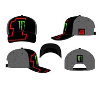 VR46 BAGNAIA - Monster Dual Line,cap,Uomo,Black,