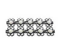 Vrabocry 10 Pezzi LED Chips, 3 Watt Verde 520-530nm LED Lampada Emitter Diodo Chips Ad Alta Potenza Con 20mm PCB Stella Nera per Illuminazione Fai Da Te