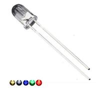 Vrabocry 100 pezzi 3 mm 5 mm 1,5 Hz lampeggiante bianco/rosso/giallo/blu/verde, luci a LED trasparenti, rotonde, lampadine elettroniche, luci di controllo, diodi luminosi (blu lampeggiante, 5 mm)