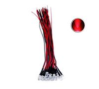 Vrabocry 20 LED da 5 mm con cavo da 20 cm, 12 Volt DC/LED già cablati (rosso)