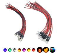 Vrabocry 20 pezzi 5 mm bianco candela tremolante luci LED emittente diodi pre-Wired 7.9 pollici DC 9-12 V LED luce trasparente rotonda sopra piccole lampadine LED