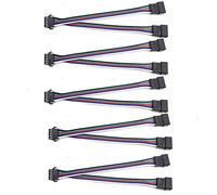 Vrabocry 5 pezzi da 15 cm 5 pin SM splitter JST maschio e femmina per strisce LED RGBW 5050/3528