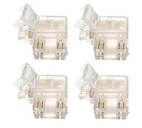 Vrabocry COB RGB Trasparente Gapless L-Shaped Connector Kit 4 pezzi L-Shaped 4 pin 10 mm Connettore trasparente adatto per collegamenti di estensione senza saldatura e terminali