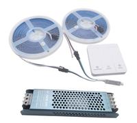 Vrabocry WS2811 2835 120 LED/m acqua corrente Corse di cavalli fluenti, striscia di luce a LED, DC24 V, flessibile, bianco fresco, controller wireless + potenza (set da 10 m, bianco naturale)