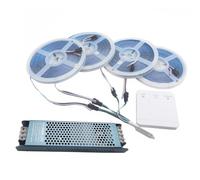 Vrabocry WS2811 2835 120Led/m Acqua Fluente Gara di Cavalli che Scorre, Striscia di Luci LED Pixel Band DC24V Flessibile Bianco Freddo + Controller Wireless + Alimentazione (Set da 20m, Bianco)