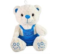 VRasehorn Orso custode di circa 20 cm peluche seduto con ali - Orso custode - Orso fortunato - Orso orsacchiotto - Blu
