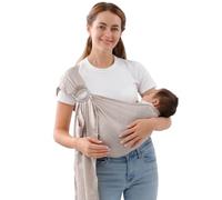 vrbabies Marsupio a fascia per neonati, leggero e traspirante, per estate, nuoto, piscina, spiaggia, petto anteriore grigio (da 10 a 13,6 kg)