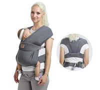 vrbabies Marsupio per neonati dalla nascita, extra morbido, marsupio ergonomico, adatto per bambini di età compresa tra 3 e 24 mesi (3,5 - 15 kg) (grigio scuro)