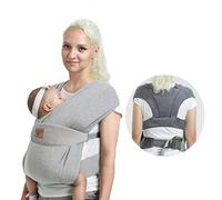 vrbabies Marsupio per neonati dalla nascita, extra morbido, marsupio ergonomico (grigio chiaro)