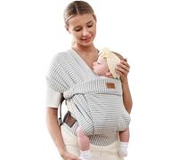 vrbabies Marsupio per neonati dalla nascita, extra morbido, marsupio ergonomico (grigio striscio)