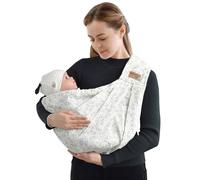 vrbabies Marsupio per neonati, morbido e leggero, con tasche e tracolla regolabile, facile da indossare, fascia anteriore per neonati e bambini da 1 a 24 mesi fino a 18 kg (fiore giallo)