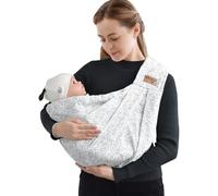 vrbabies Portagioie per neonati, da neonati a bambini piccoli, nuovo aggiornamento regolabile su una spalla per bambini da 0 a 24 mesi fino a 40 lbs (piccolo fiore blu)